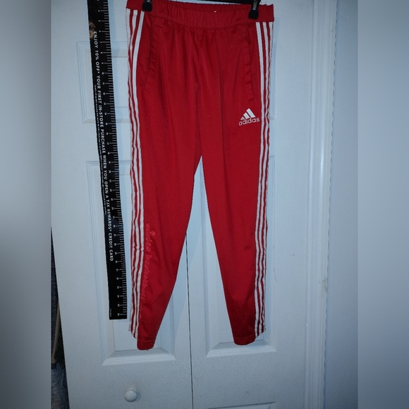 Adidas Ladies Rip Away Tare Away Joggers Classic Rare New Red Track Pants - Picture 6 of 7